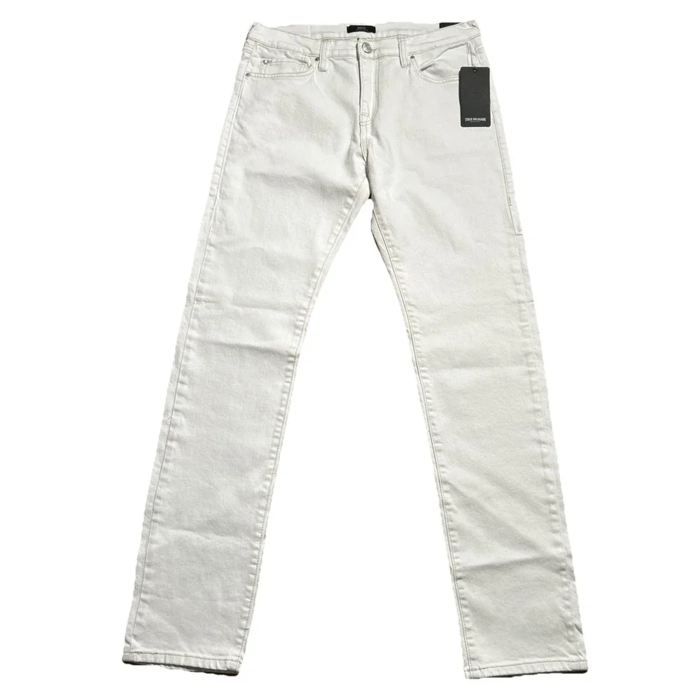 True Religion Jeans Men's 32x33 White Rocco Relaxed Skinny NWT‎ Stretch Denim